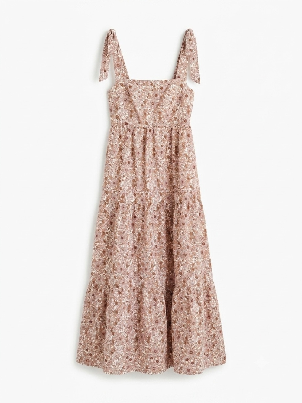 House of Harlow 1960 Linen Blend Floral Tiered Maxi Dress Boho Cottagecore